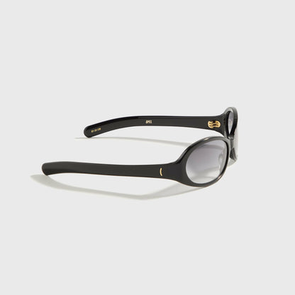 Men Kith Flatlist Opel Sunglasses - Solid Black / Solid Black Lens