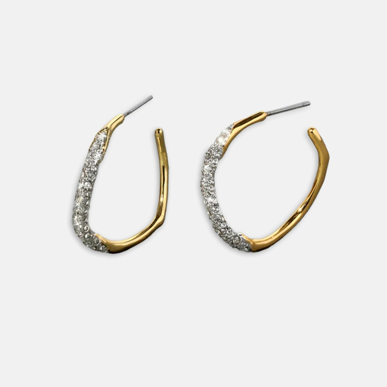 Women Kith Alexis Bittar Crystal Pave Hoop Earrings - Gold