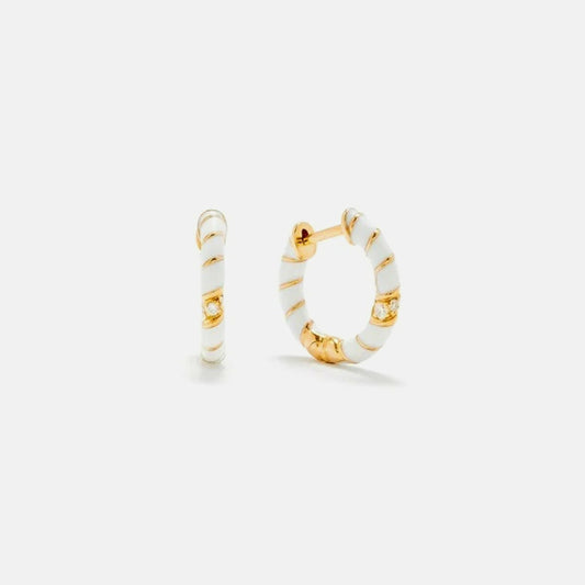 Women Kith Yvonne Leon Paire De Creoles Mini Torsade Couleur Blanc - Yellow Gold