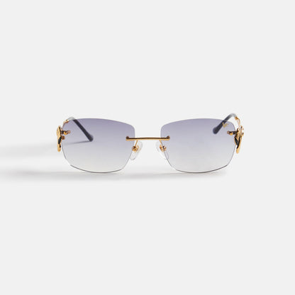 Men Kith Vintage Frames Flamingo 24Kt Yellow Gold - Asphalt Gradient
