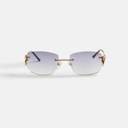 Men Kith Vintage Frames Flamingo 24Kt Yellow Gold - Asphalt Gradient