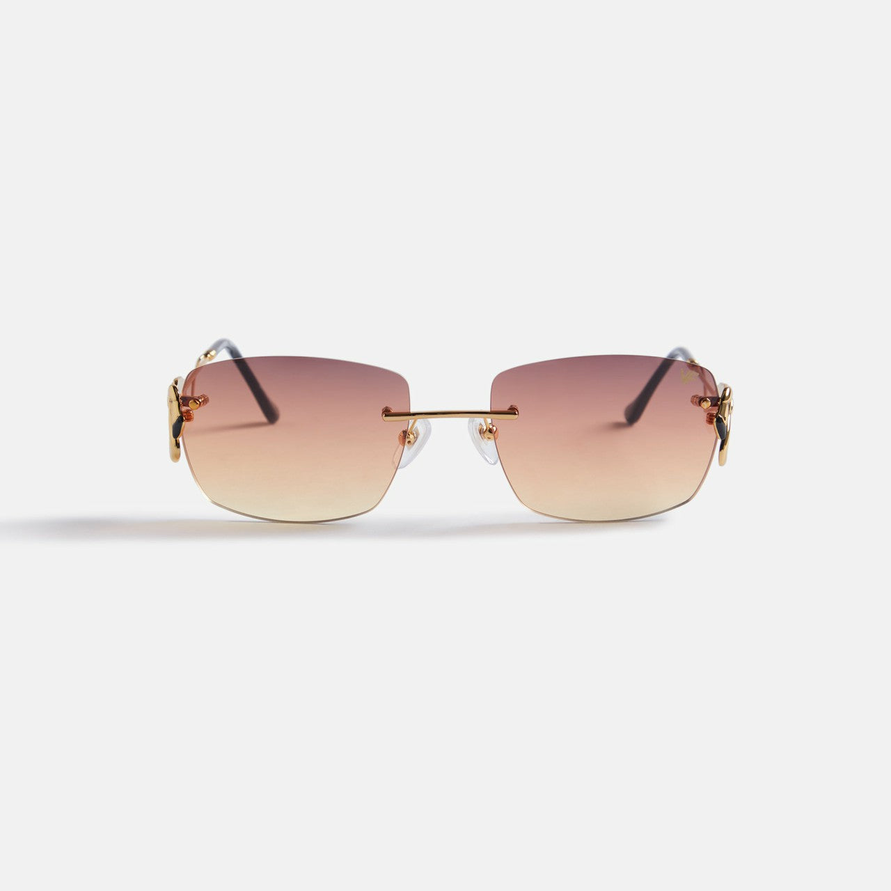 Men Kith Vintage Frames Flamingo 24Kt Yellow Gold - Brown Triple Gradient