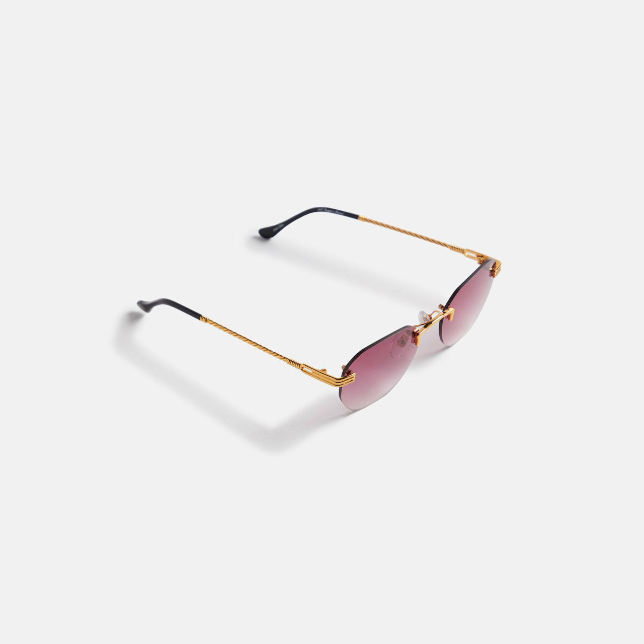 Men Kith Vintage Frames Detroit Player Drill Mount 24KT Gold - Burgundy Gradien