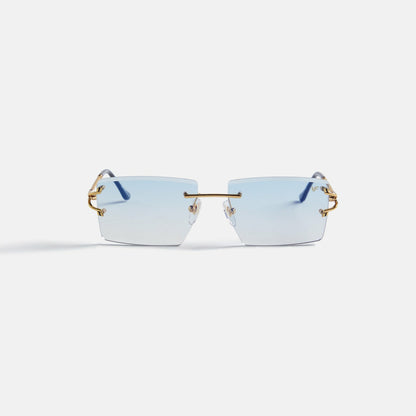 Men Kith Vintage Frames Icon 24KT Yellow Gold - Sky Blue Gradient
