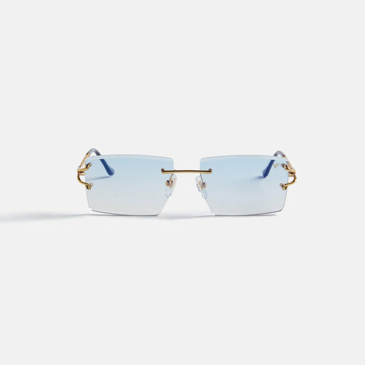 Men Kith Vintage Frames Icon 24KT Yellow Gold - Sky Blue Gradient