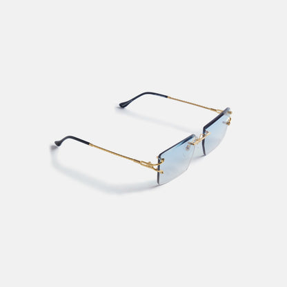Men Kith Vintage Frames Icon 24KT Yellow Gold - Sky Blue Gradient
