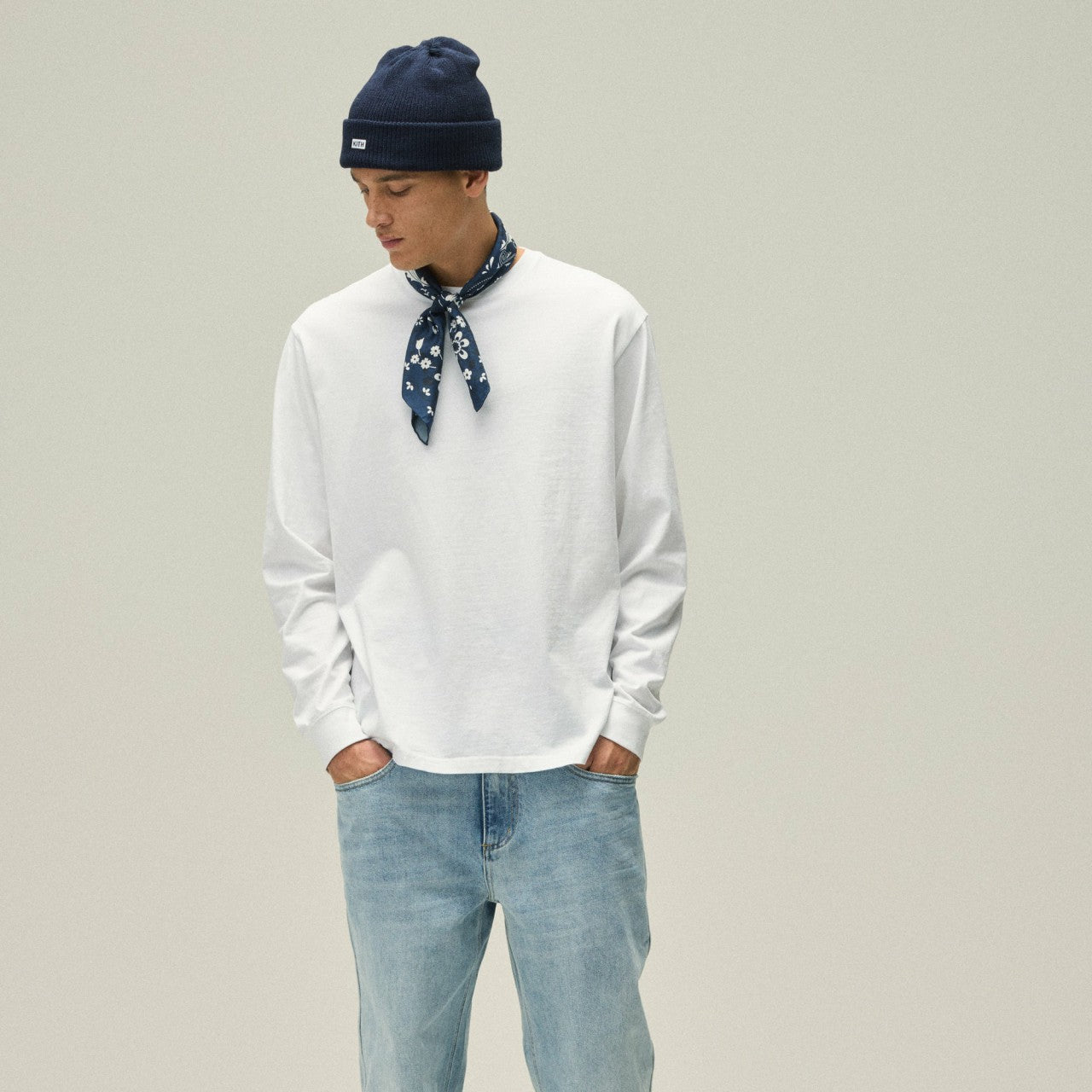 Men Kith Kith Long Sleeve Vintage Tee - White