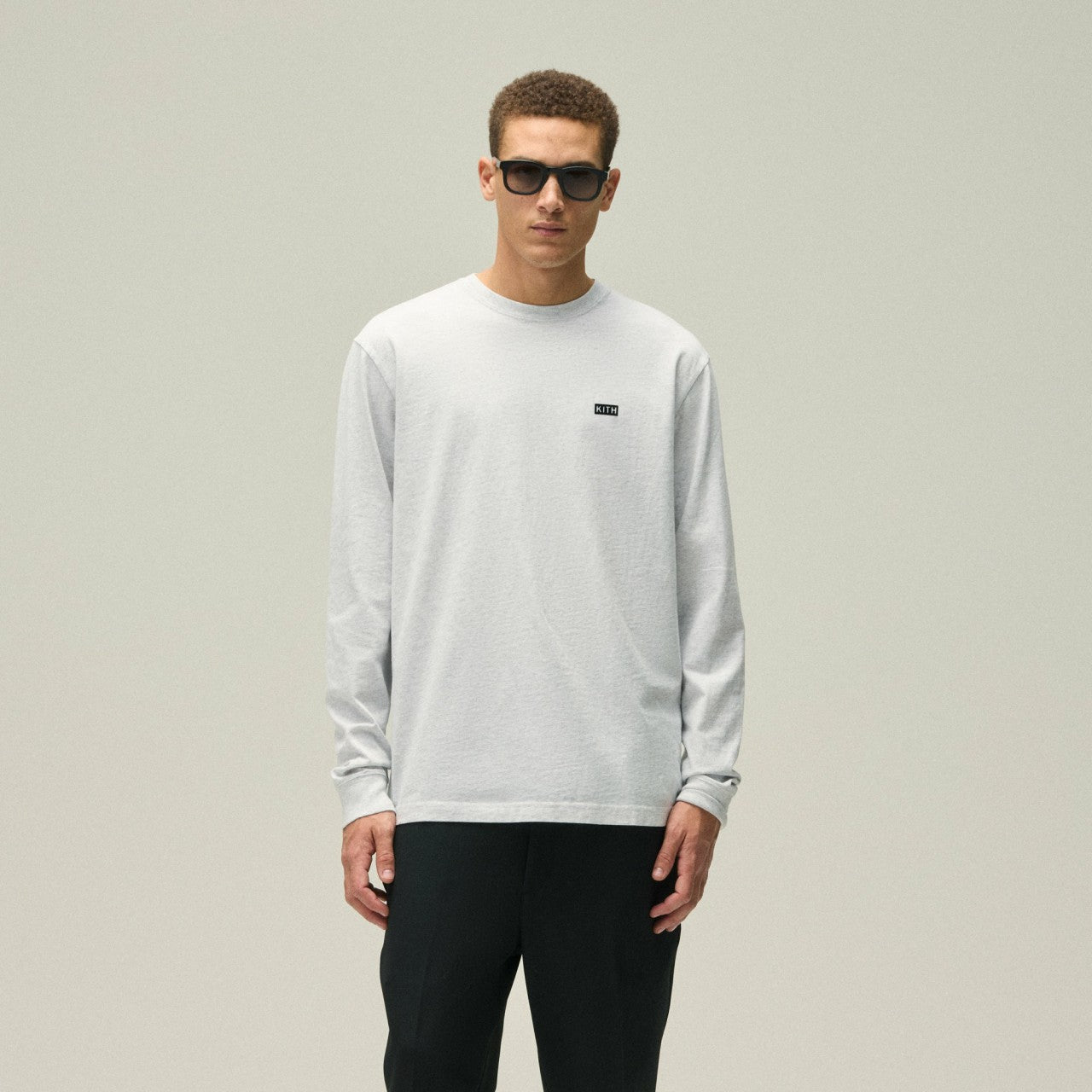 Men Kith Kith Long Sleeve LAX Tee - Light Heather Grey