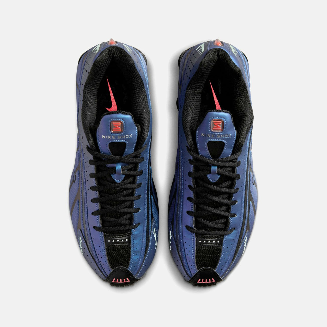 Men Kith Nike Shox R4 - Black / Hot Punch