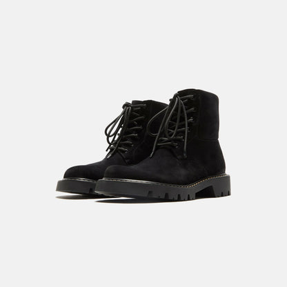 Men Kith Loewe Sierra Combat Ankle Boot - Black / Medium Tabacco