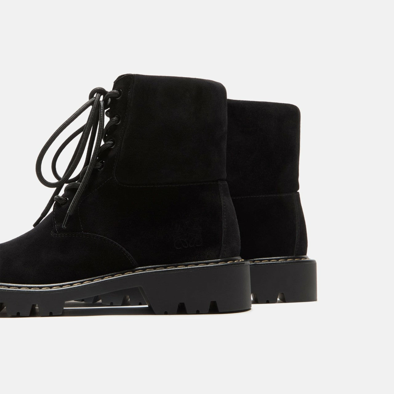 Men Kith Loewe Sierra Combat Ankle Boot - Black / Medium Tabacco