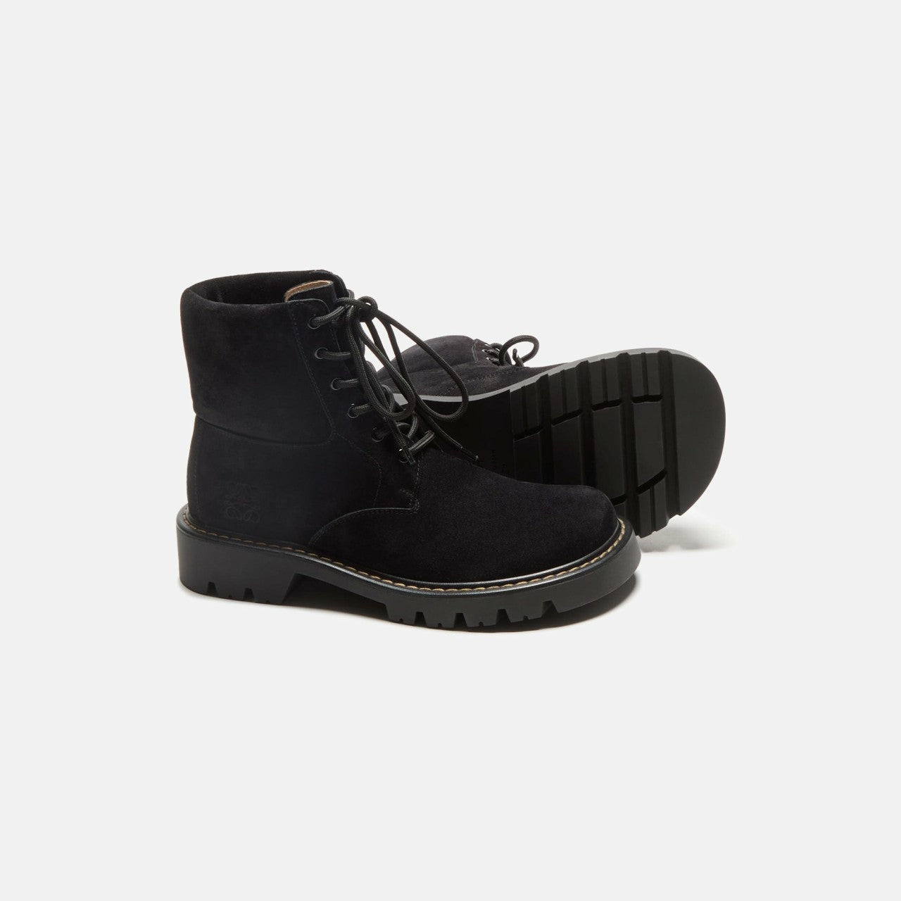 Men Kith Loewe Sierra Combat Ankle Boot - Black / Medium Tabacco