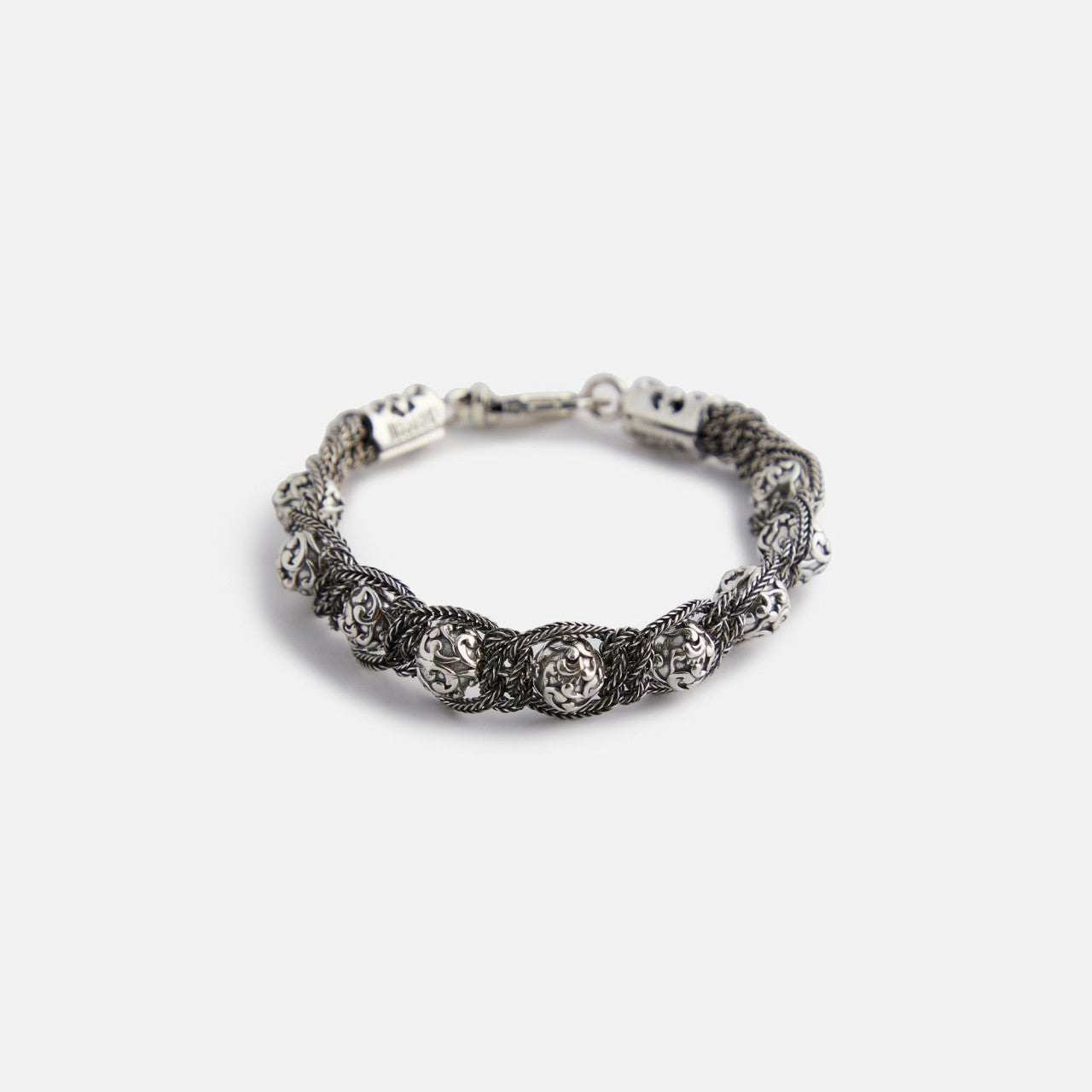 Men Kith Emanuele Bicocchi Arabesque Shamballa Bracelet - Silver