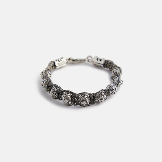 Men Kith Emanuele Bicocchi Arabesque Shamballa Bracelet - Silver