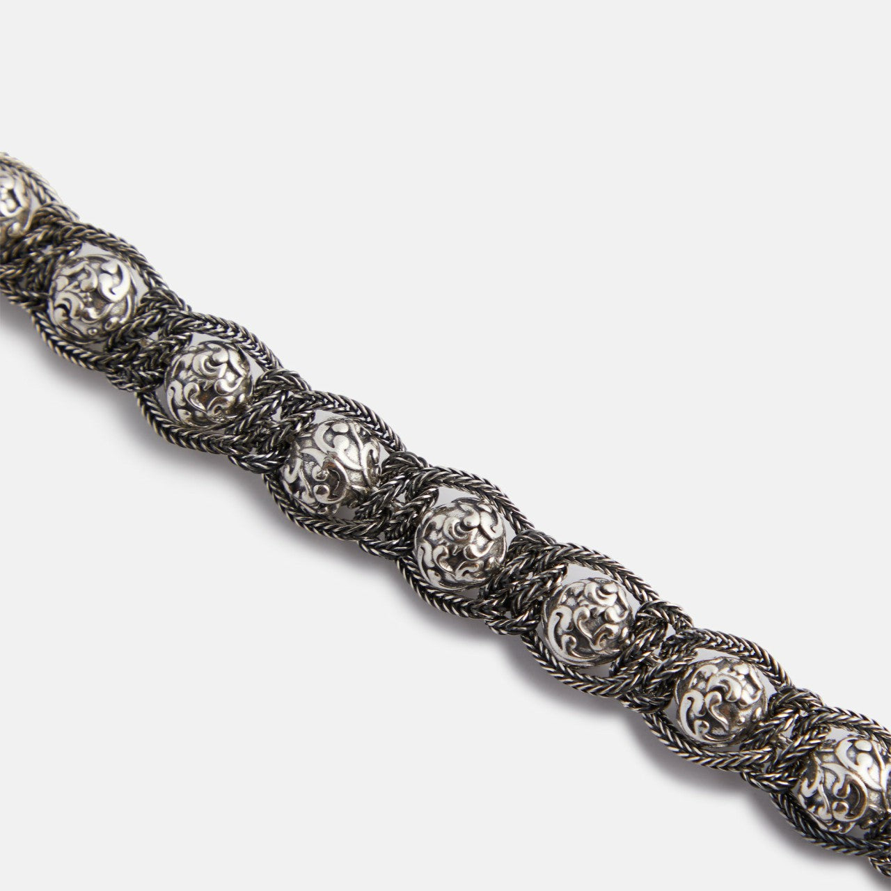 Men Kith Emanuele Bicocchi Arabesque Shamballa Bracelet - Silver