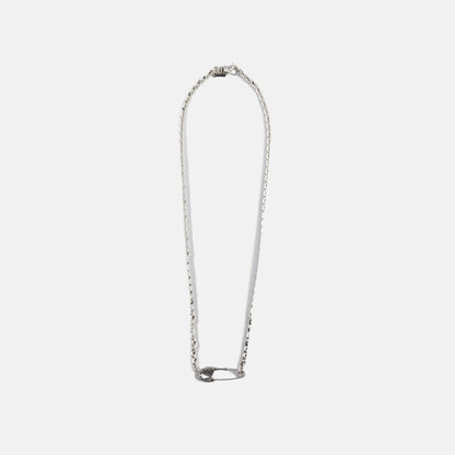 Men Kith Emanuele Bicocchi Arabesque Safety Pin Necklace Large - Silver