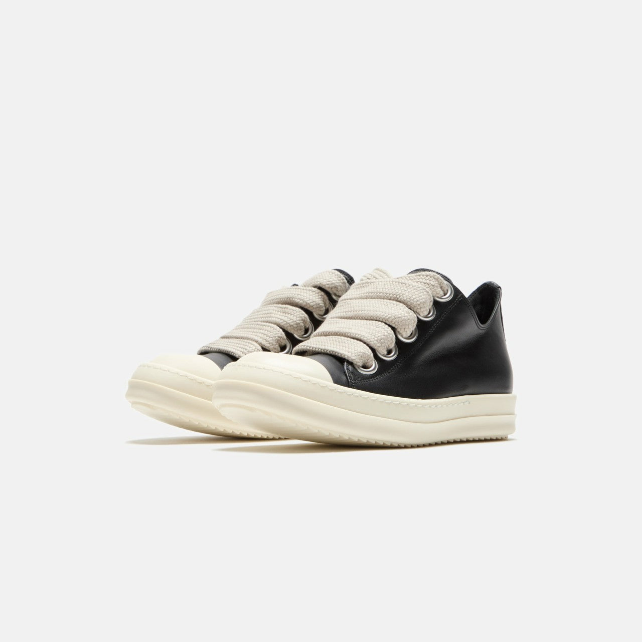 Women Kith Rick Owens WMNS Jumbo Laced Low Sneaks - Black / Pearl / Milk