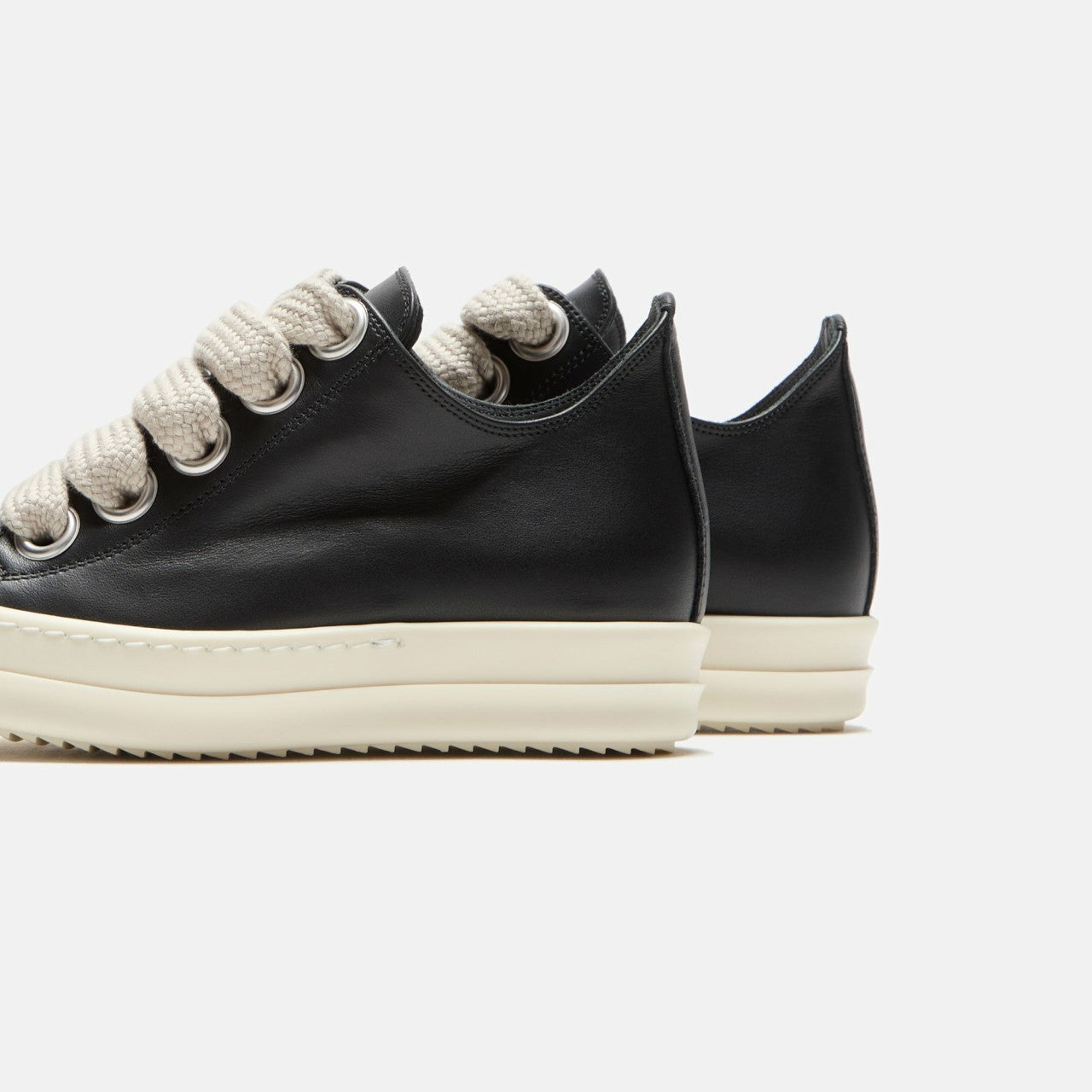 Women Kith Rick Owens WMNS Jumbo Laced Low Sneaks - Black / Pearl / Milk