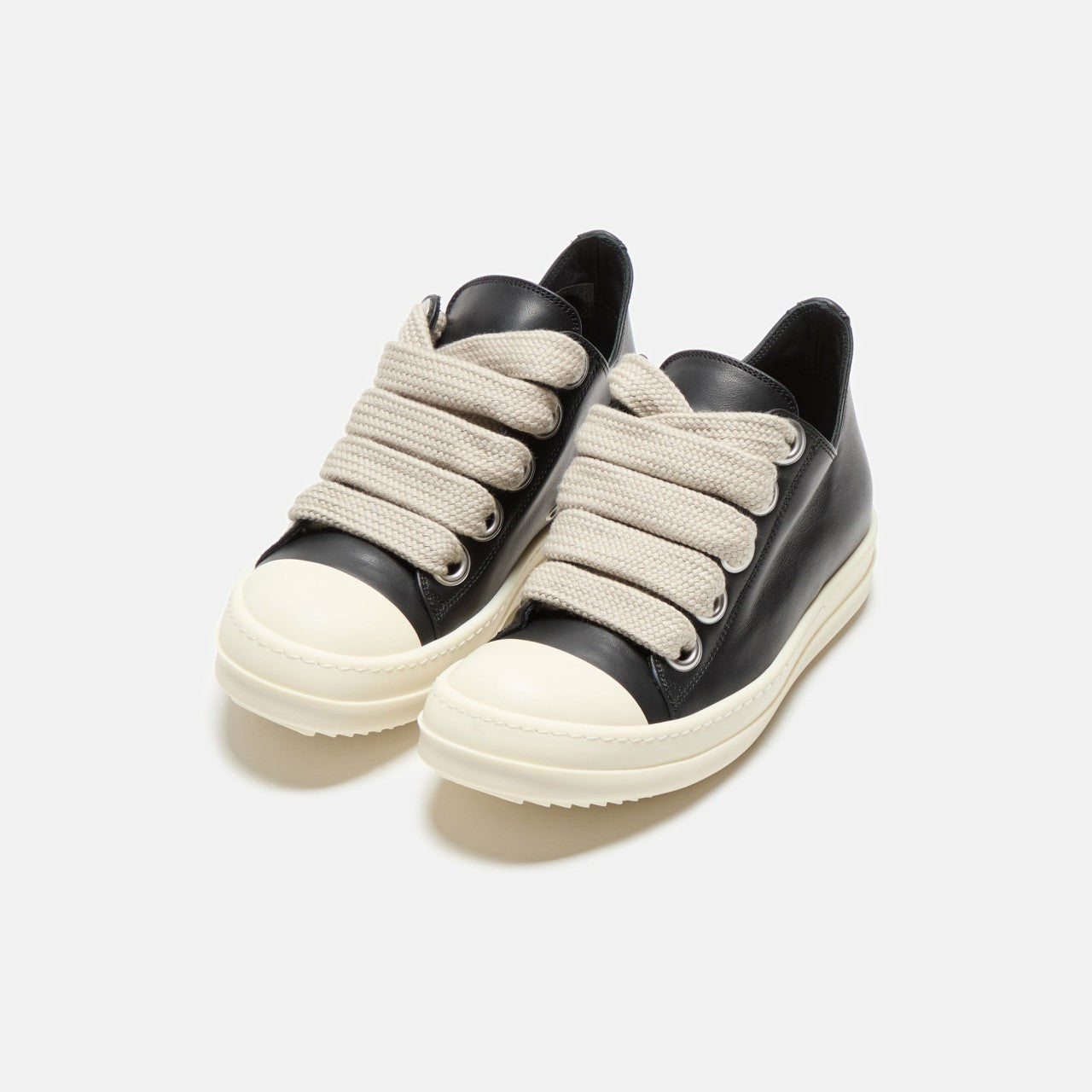 Women Kith Rick Owens WMNS Jumbo Laced Low Sneaks - Black / Pearl / Milk