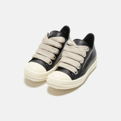 Women Kith Rick Owens WMNS Jumbo Laced Low Sneaks - Black / Pearl / Milk