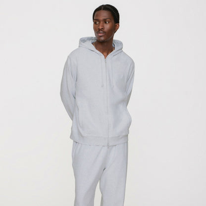 Men Kith Kith Interlock Williams V Full Zip Hoodie - Light Heather Grey
