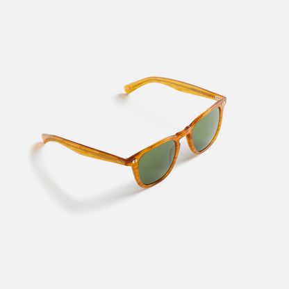 Men Kith Garrett Leight Brooks X Sun Sunglasses - Butterscotch / Pure Green