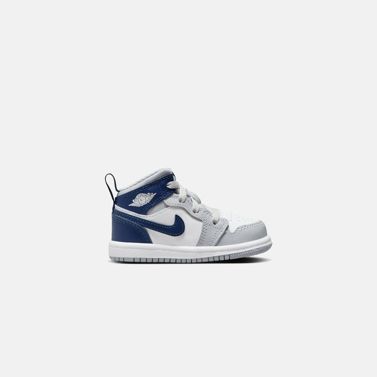 Kids Kith Jordan TD Air Jordan 1 Mid - White / Midnight Navy / Wolf Grey