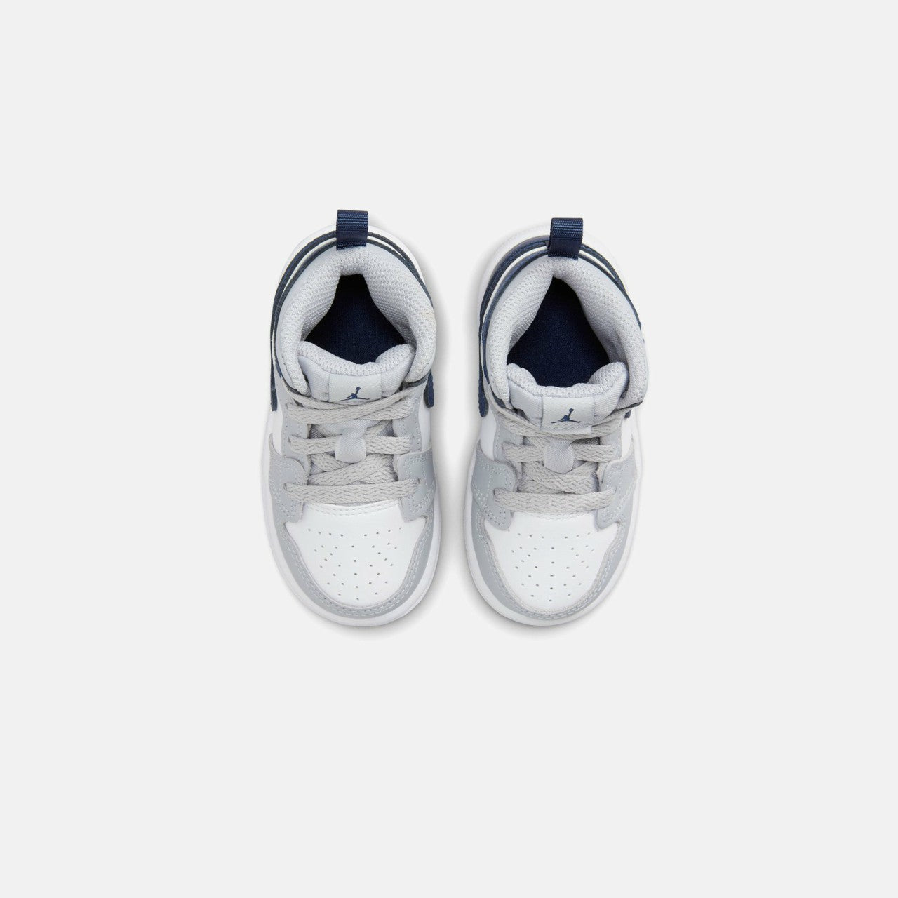 Kids Kith Jordan TD Air Jordan 1 Mid - White / Midnight Navy / Wolf Grey