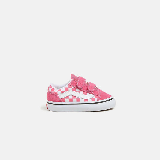 Kids Kith VANS TD Old Skool V Crib - Color Theory / Checkerboard / Honeysuckle