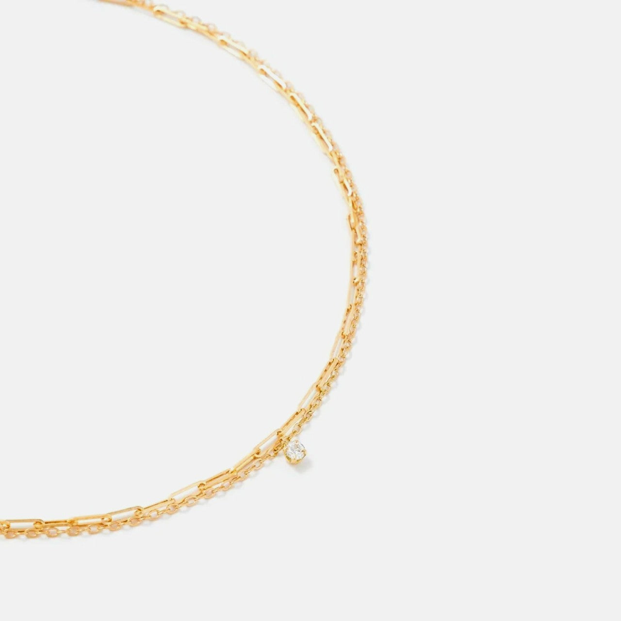 Women Kith Yvonne Leon Collier Double Solitaire PM - Yellow Gold