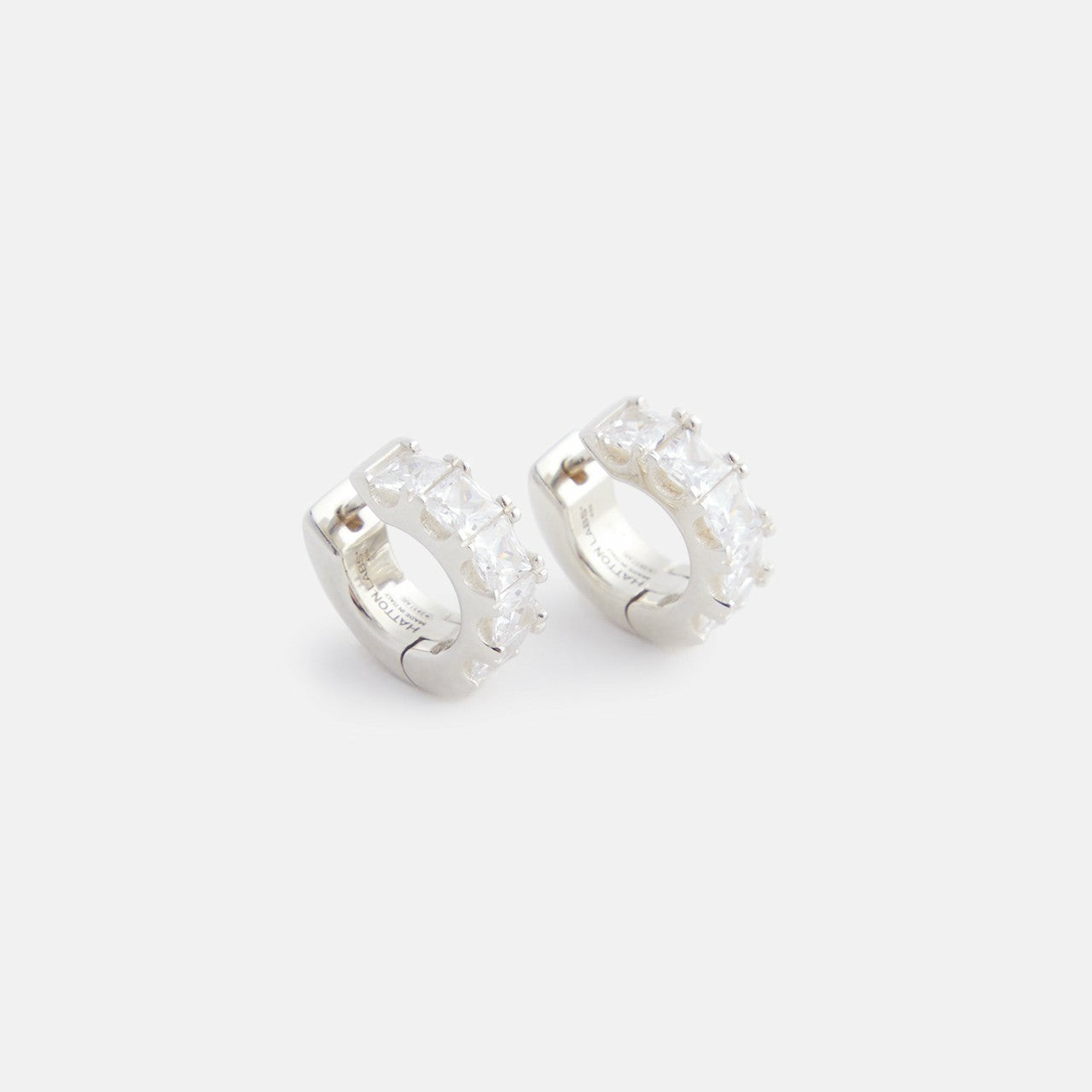 Men Kith Hatton Labs Facet Hoop Earrings - Silver / White