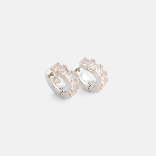 Men Kith Hatton Labs Facet Hoop Earring - Silver / Morganite