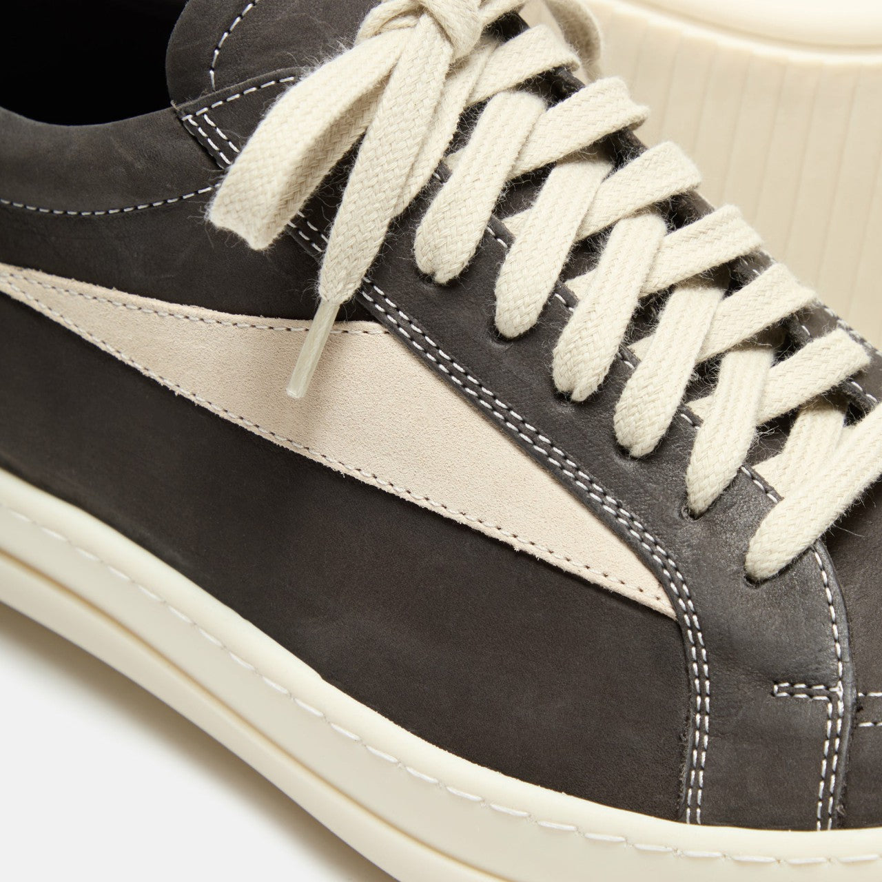 Women Kith Rick Owens WMNS Vintage Sneaks - Dark Dust / Milk