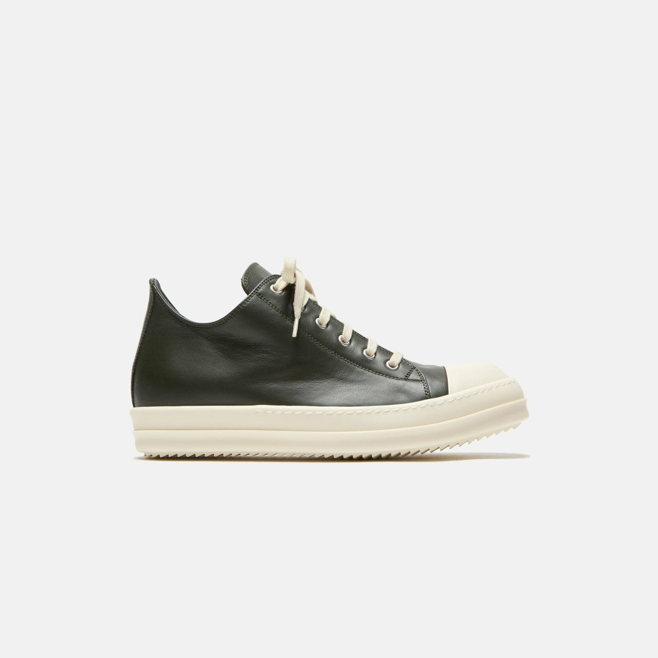 Men Kith Rick Owens Scarpe Leather Sneakers - Forest / Milk