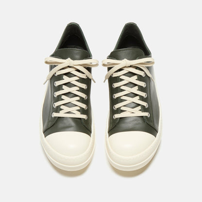 Men Kith Rick Owens Scarpe Leather Sneakers - Forest / Milk
