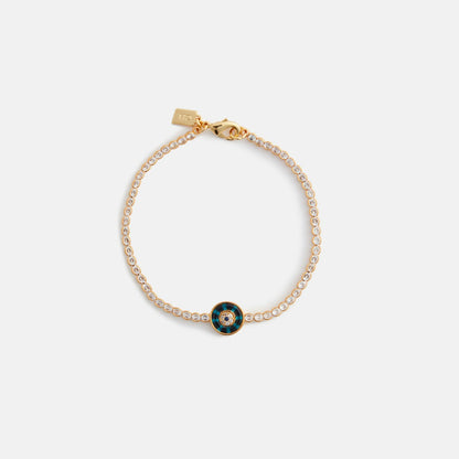 Women Kith Crystal Haze Evil Eye Protection Bracelet - Gold