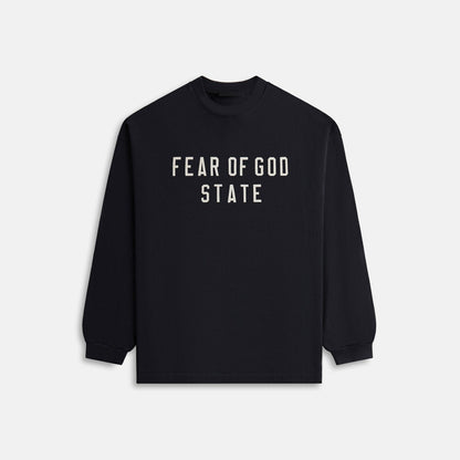 Men Kith Essentials Heavy Long Sleeve Tee - Black
