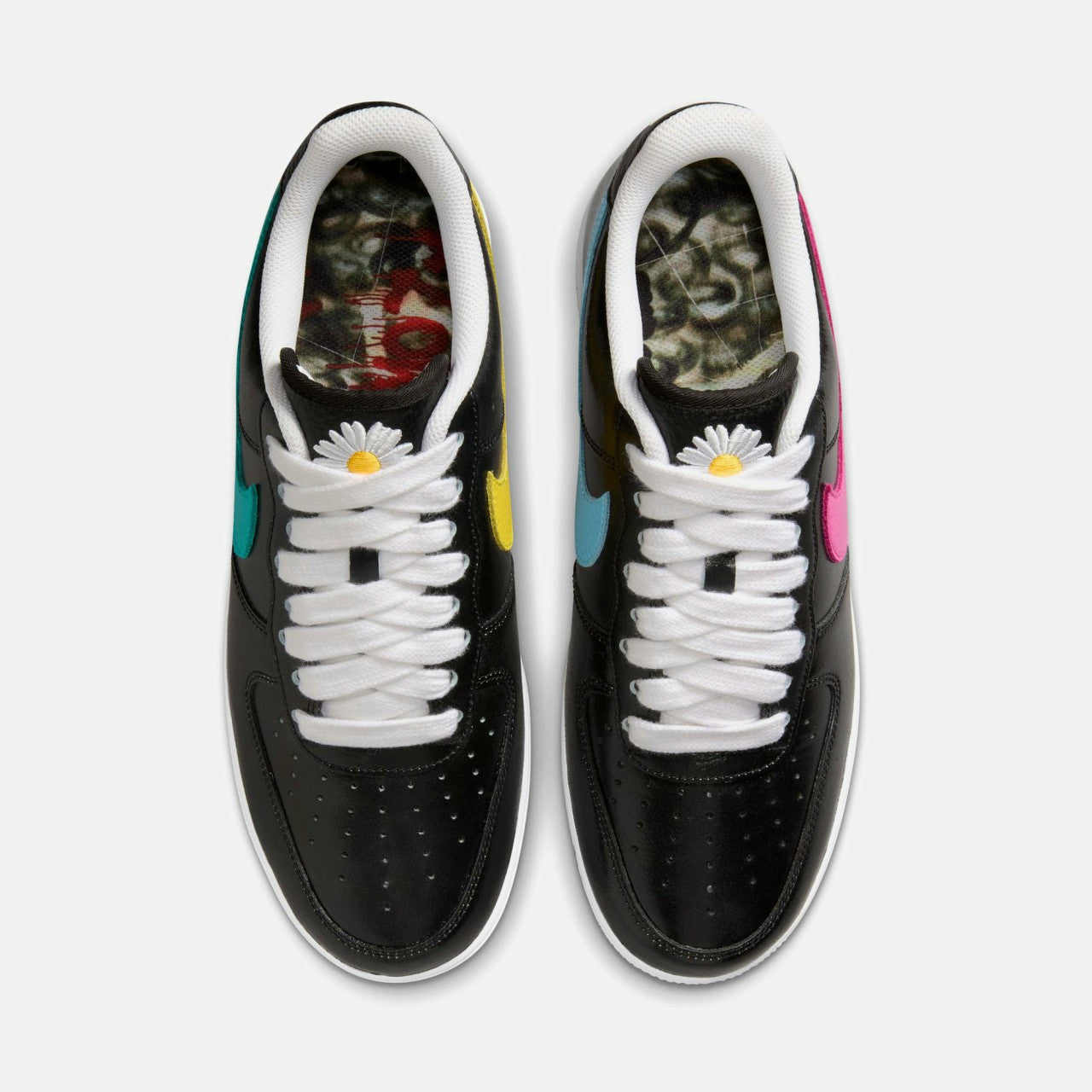 Men Kith Nike x PEACEMINUSONE Air Force 1 - Black / New Emerald / Pinkfire II /