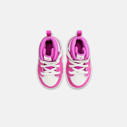 Kids Kith Jordan TD Air Jordan 1 Mid RM Easyon - Fire Pink / White