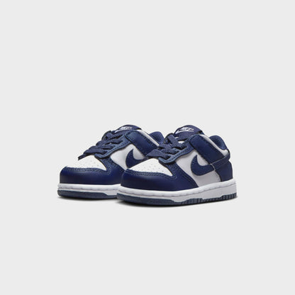 Kids Kith Nike TD Dunk Low - White / Midnight Navy / White