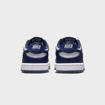 Kids Kith Nike TD Dunk Low - White / Midnight Navy / White