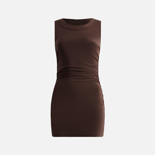 Women Kith Norma Kamali Sleeveless Pickleball Mini Dress - Chocolate