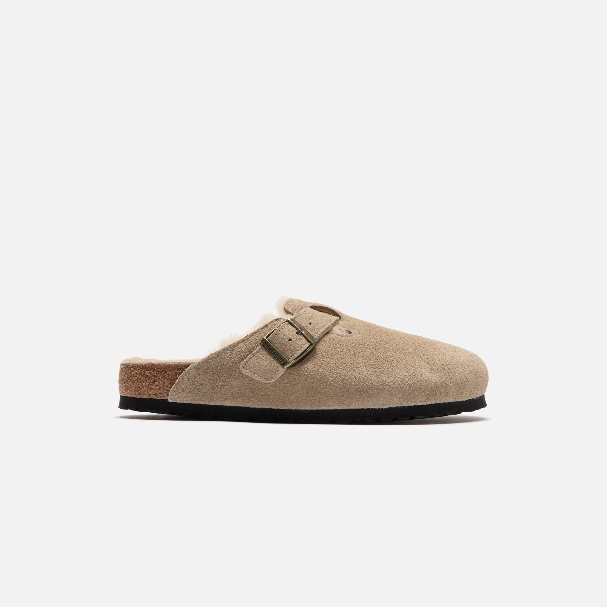 Men Kith Birkenstock Boston Shearling Suede - Taupe / Sandcastle