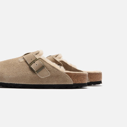 Men Kith Birkenstock Boston Shearling Suede - Taupe / Sandcastle