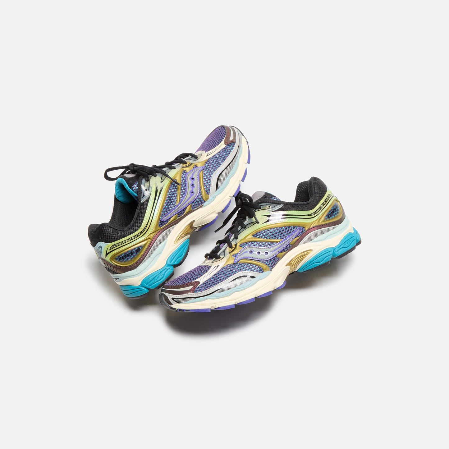 Men Kith Saucony Progrid Omni 9 - Purple / Yellow