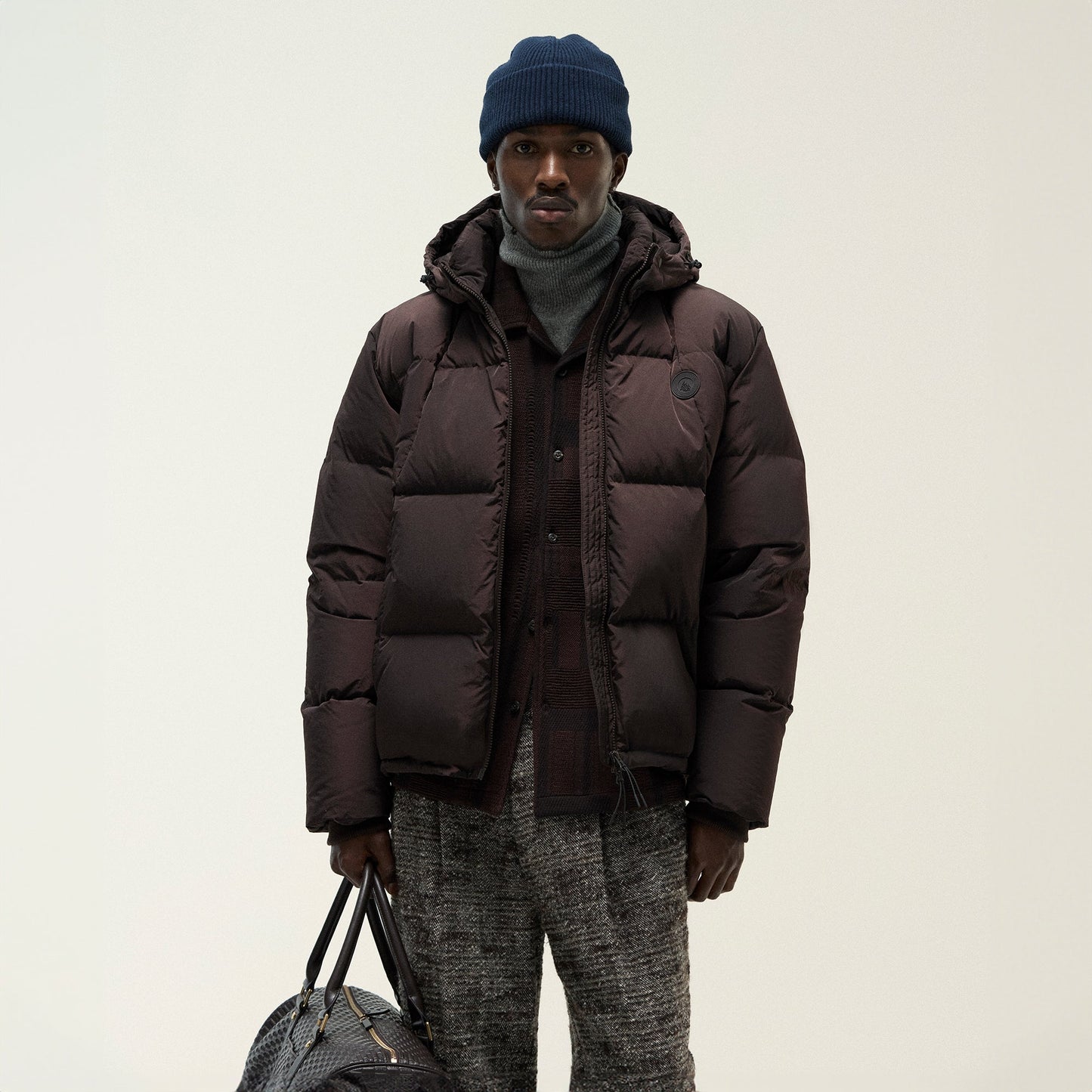 Men Kith Kith Wrinkle Nylon Midi Puffer - Incognito
