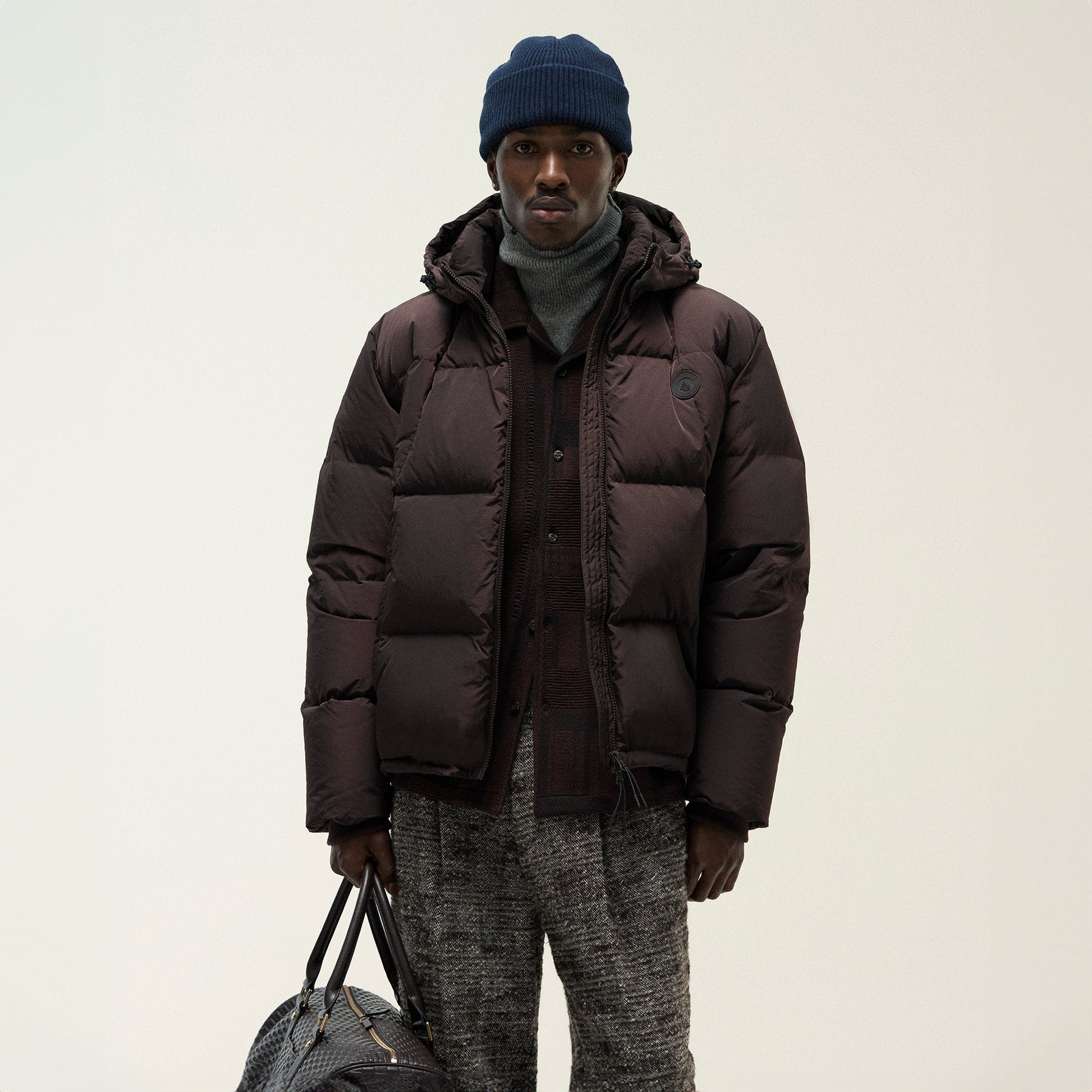 Men Kith Kith Wrinkle Nylon Midi Puffer - Incognito