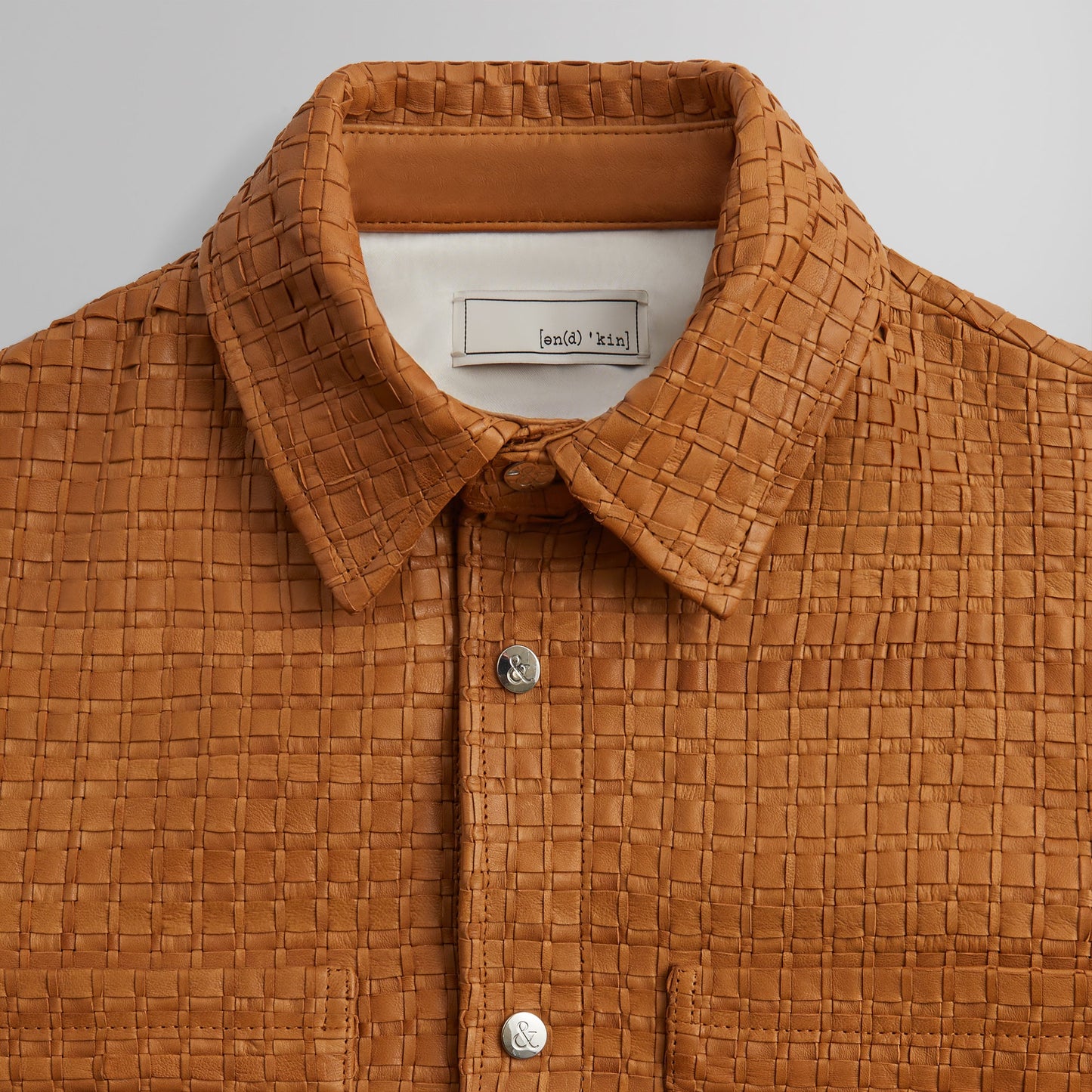 Men Kith &Kin Woven Leather Apollo II Shirt - Tool