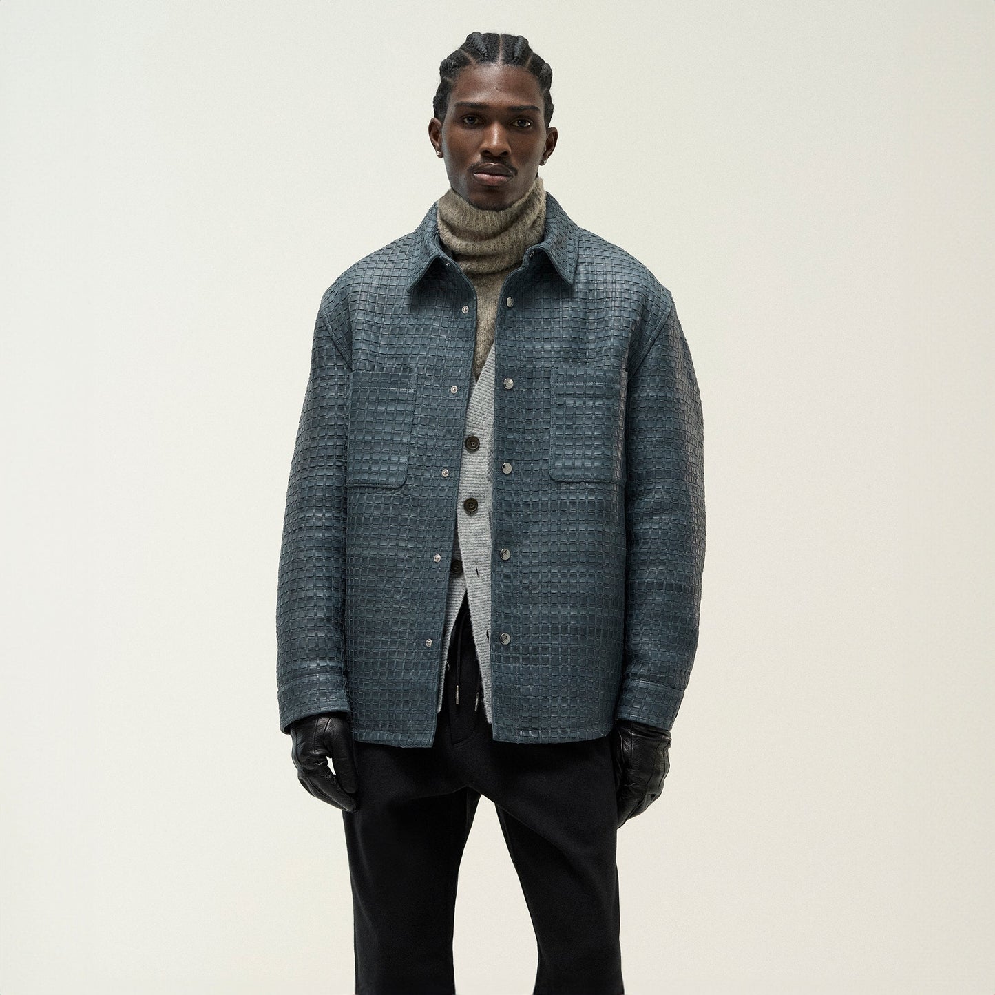 Men Kith &Kin Woven Leather Apollo II Shirt - Machine