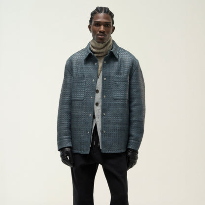 Men Kith &Kin Woven Leather Apollo II Shirt - Machine